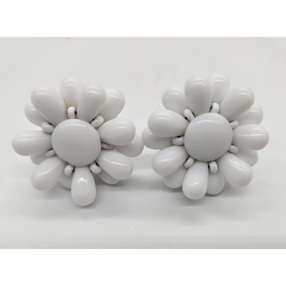 Vintage milk glass earrings